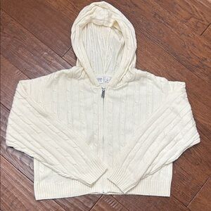 GAP Ivory Cable Knit zip Hoodie Cardigan - Never been worn